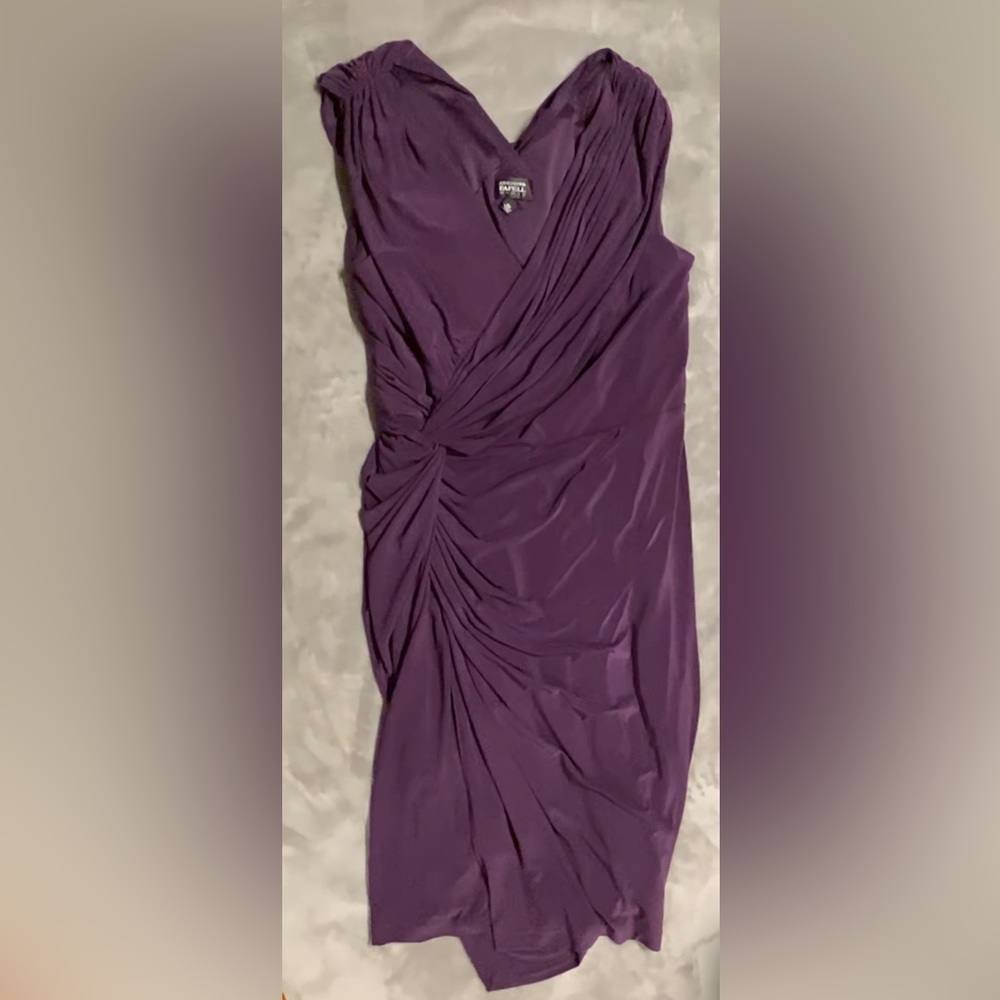 Adrianna Papell woman purple dress with ruching size 16w